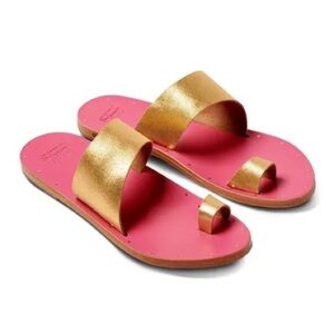 Beek Finch Leather Toe‎ Ring Sandal (Pink / Gold)
